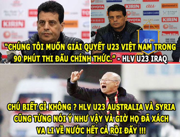 Bộ ảnh chế U23 Việt Nam sau chiến thắng lịch sử tiến vào bán kết U23 châu Á